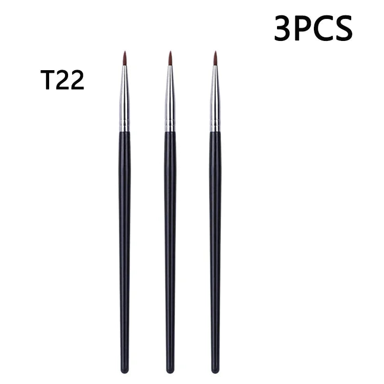 Pincel delineador fino T22: herramienta de maquillaje profesional de precisión, fina, para líquidos o gel.