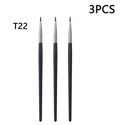 Pincel delineador fino T22: herramienta de maquillaje profesional de precisión, fina, para líquidos o gel.