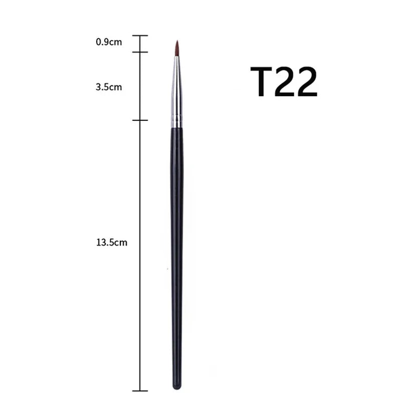 Pincel delineador fino T22: herramienta de maquillaje profesional de precisión, fina, para líquidos o gel.
