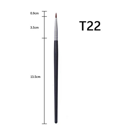 Pincel delineador fino T22: herramienta de maquillaje profesional de precisión, fina, para líquidos o gel.