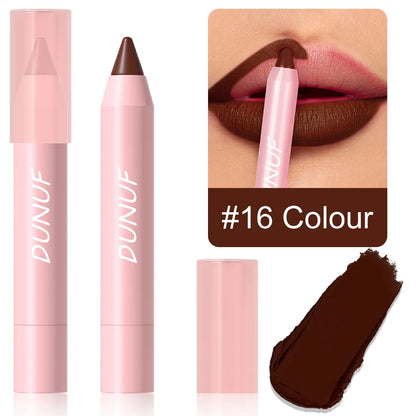 18-Color Lipstick Pencil Set – Waterproof Matte Tint & Lip Contour | Long-Lasting, Non-Stick Lipliner Pens