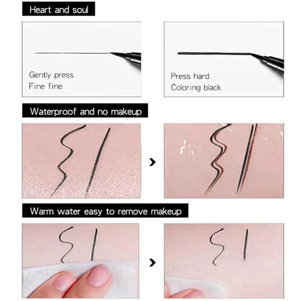 Quick-Dry Waterproof Eyeliner Pencil – Long-Lasting, Matte, Anti-Smudge Liquid Liner - Beauty & Beyond