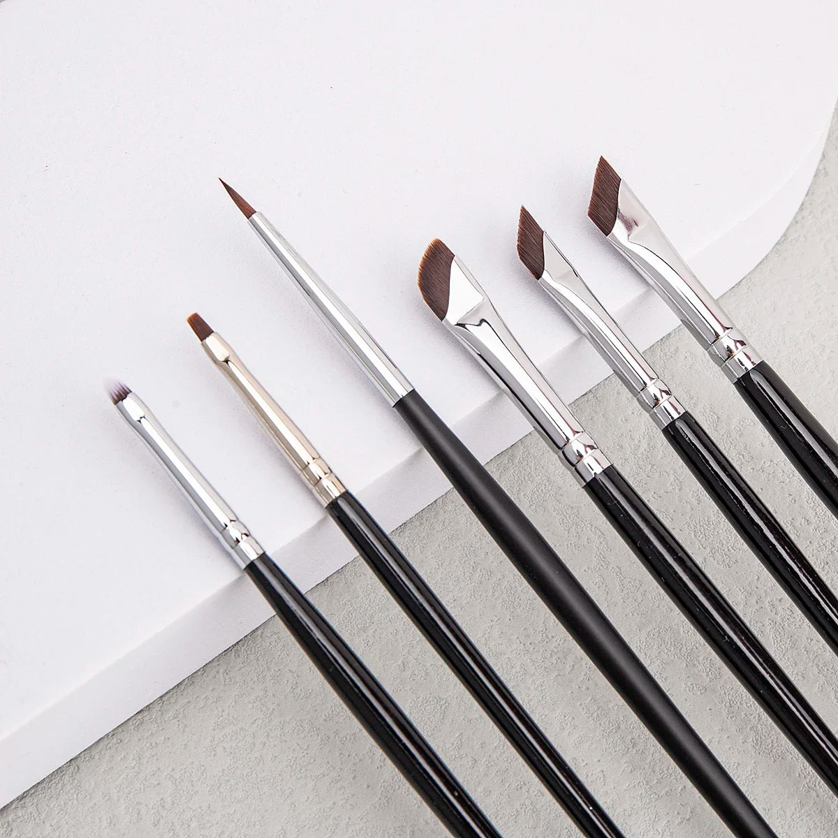 6PCS Eyeliner Brush Set – Thin Gel, Flat Top & Concealer Detail Brushes for Eye Makeup