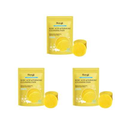 Turmeric & Kojic Acid Cleansing Pads – Pore Cleanser & Makeup Remover | Oil Control & Brightening Facial Sponge