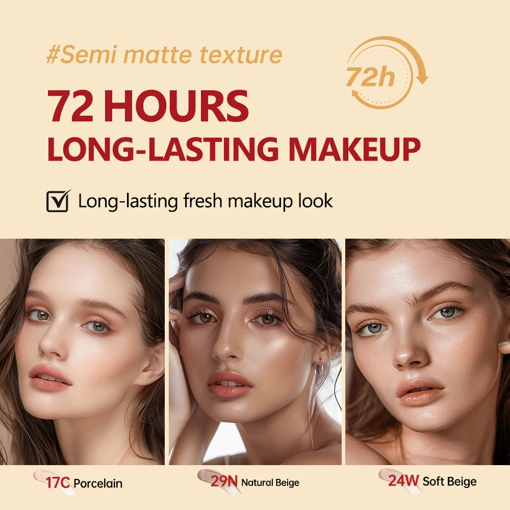 Sunscreen Cushion Foundation – Full Coverage, Waterproof, Long-Lasting