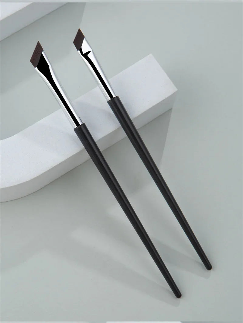 2pcs Angled Blade Eyeliner Brush - Ultra Thin, Fine Eyebrow, Sickle Makeup Tool - Beauty & Beyond