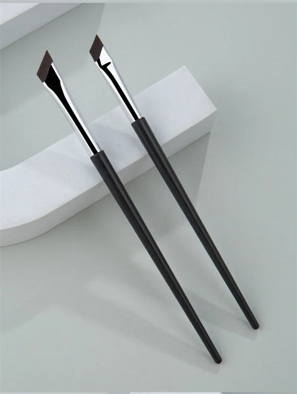 2pcs Angled Blade Eyeliner Brush - Ultra Thin, Fine Eyebrow, Sickle Makeup Tool - Beauty & Beyond