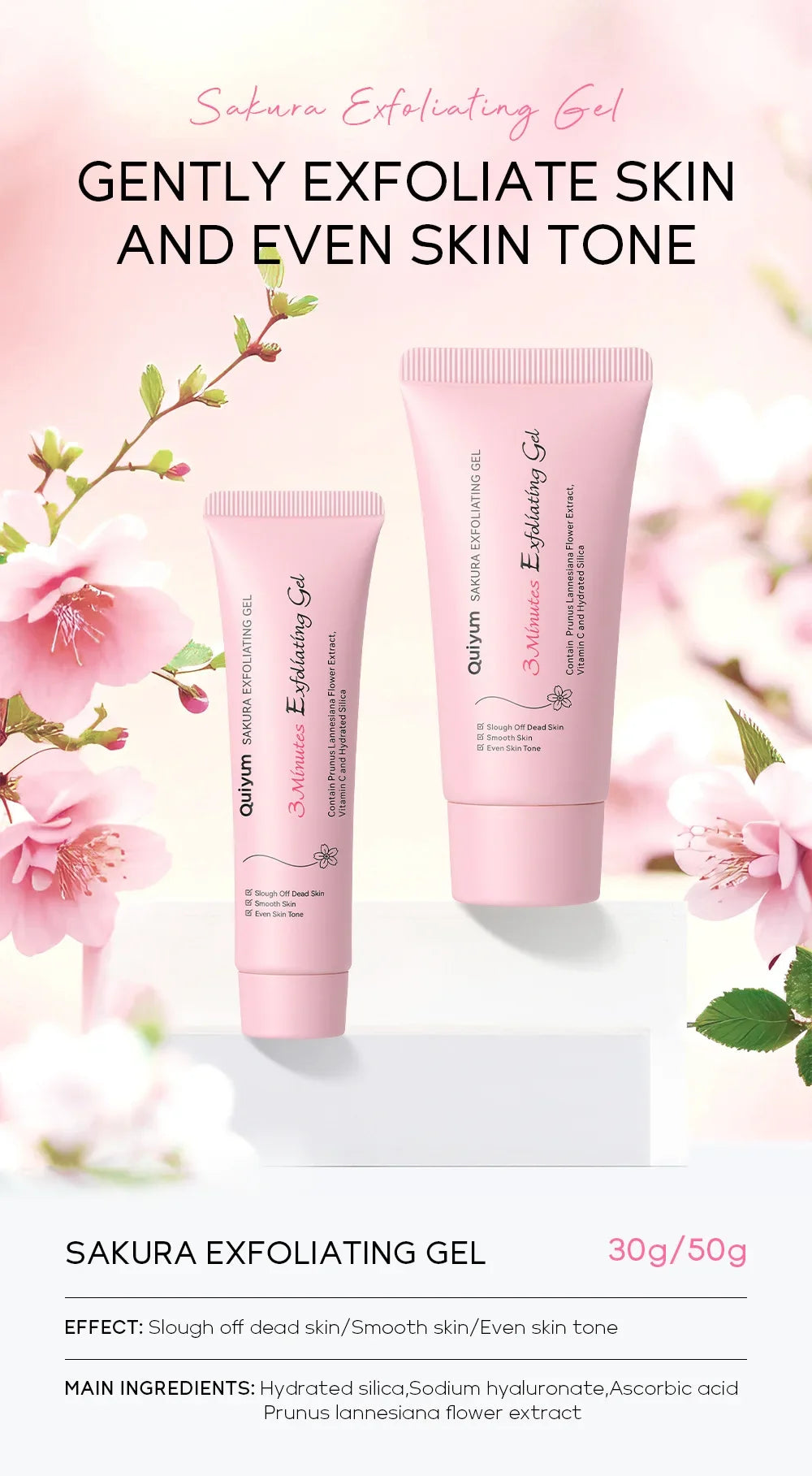 Sakura Exfoliating Peeling Gel – Moisturizing & Nourishing Facial Scrub - Beauty & Beyond