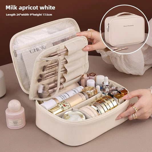 New Women's Cosmetic Bag - Portable, Large Capacity, Luxury Makeup & Toiletry Organizer