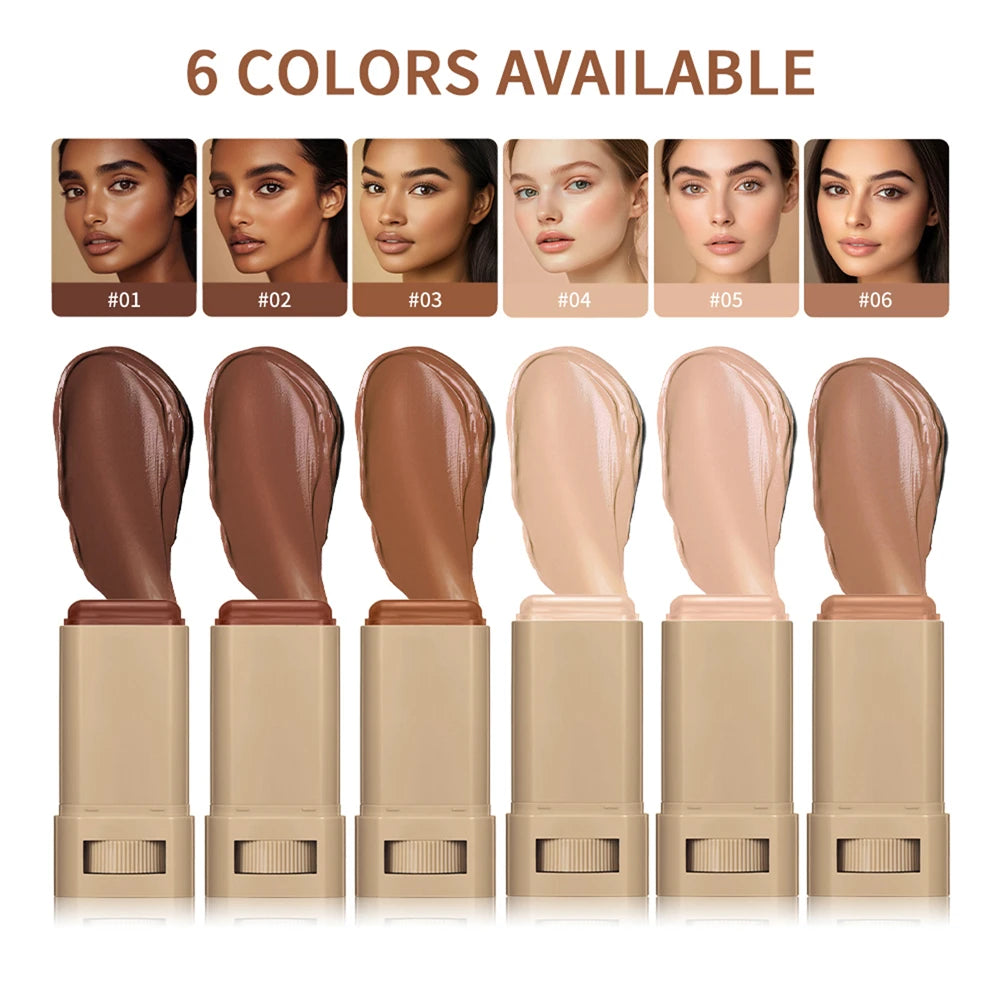 Face Highlighter & Contour Stick – 6 Korean Matte Colors | Waterproof Bronzer & Face Contouring