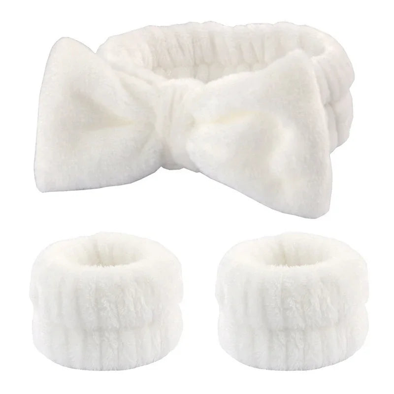 1/2/3PCS Face Wash Wristbands & Headband - Hair Care & Makeup Headband for Women