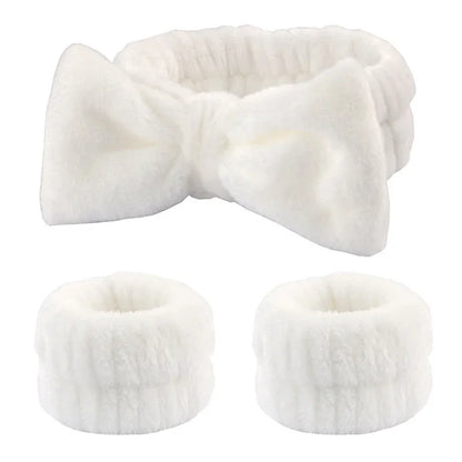 1/2/3PCS Face Wash Wristbands & Headband - Hair Care & Makeup Headband for Women