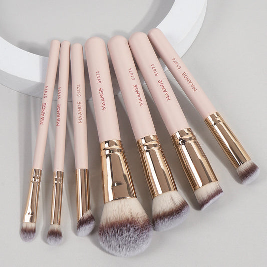 MAANGE 7pcs Makeup Brushes Set - Foundation, Powder, Concealer, Blush, Blending, Soft Bristles