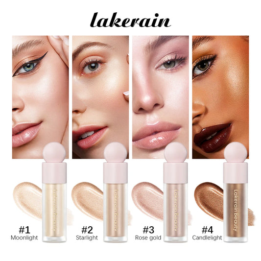 4-Color Liquid Highlighter – Shimmer Glow Contour & Bronzer Fluid for Radiant Face Makeup - Beauty & Beyond