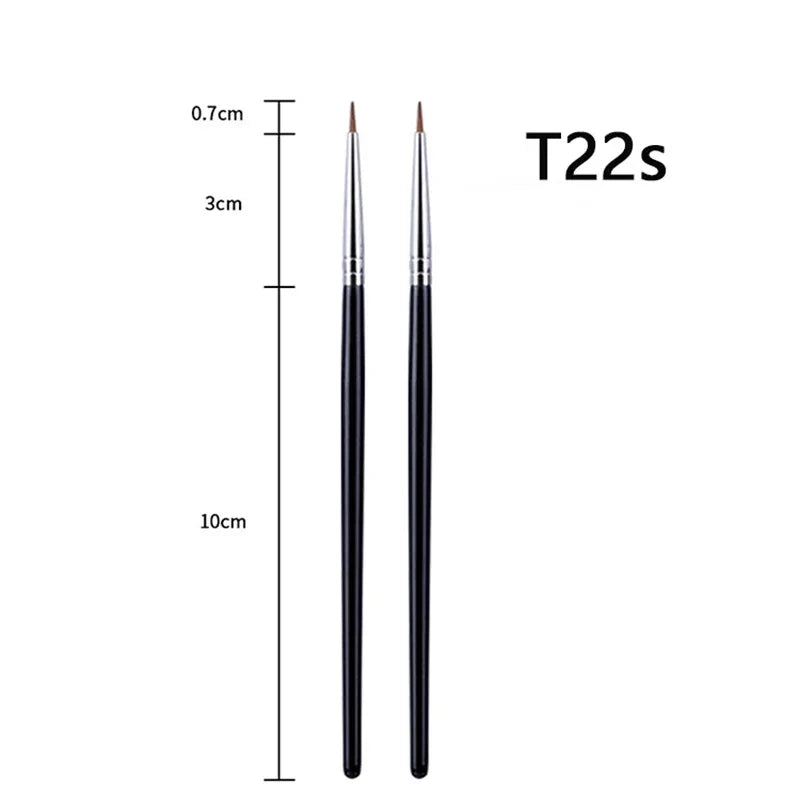 T22 Fine Eyeliner Brush - Precision Thin, Liquid/Gel, Professional Makeup Tool - Beauty & Beyond