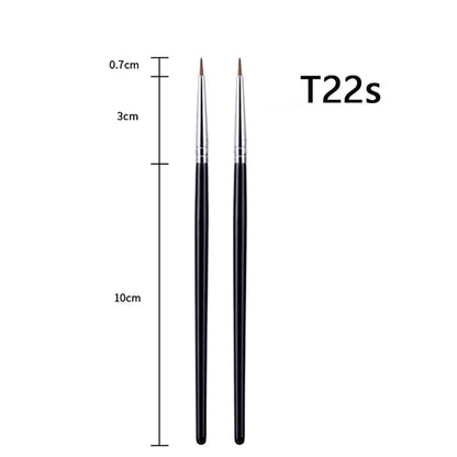 T22 Fine Eyeliner Brush - Precision Thin, Liquid/Gel, Professional Makeup Tool - Beauty & Beyond