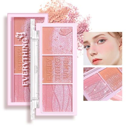 3-Color Blush Palette – Nude Makeup, Natural Matte, Milk Tea & Orange Tones, Long-Lasting - Beauty & Beyond