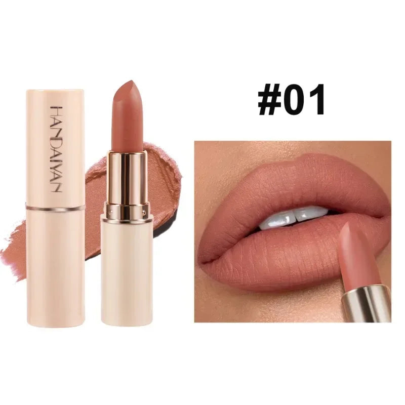 Deep Red Matte Lipstick – 8 Colors, Waterproof, Non-Stick Cup, Velvet Finish for Easy Application - Beauty & Beyond