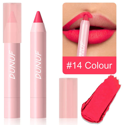 18-Color Lipstick Pencil Set – Waterproof Matte Tint & Lip Contour | Long-Lasting, Non-Stick Lipliner Pens