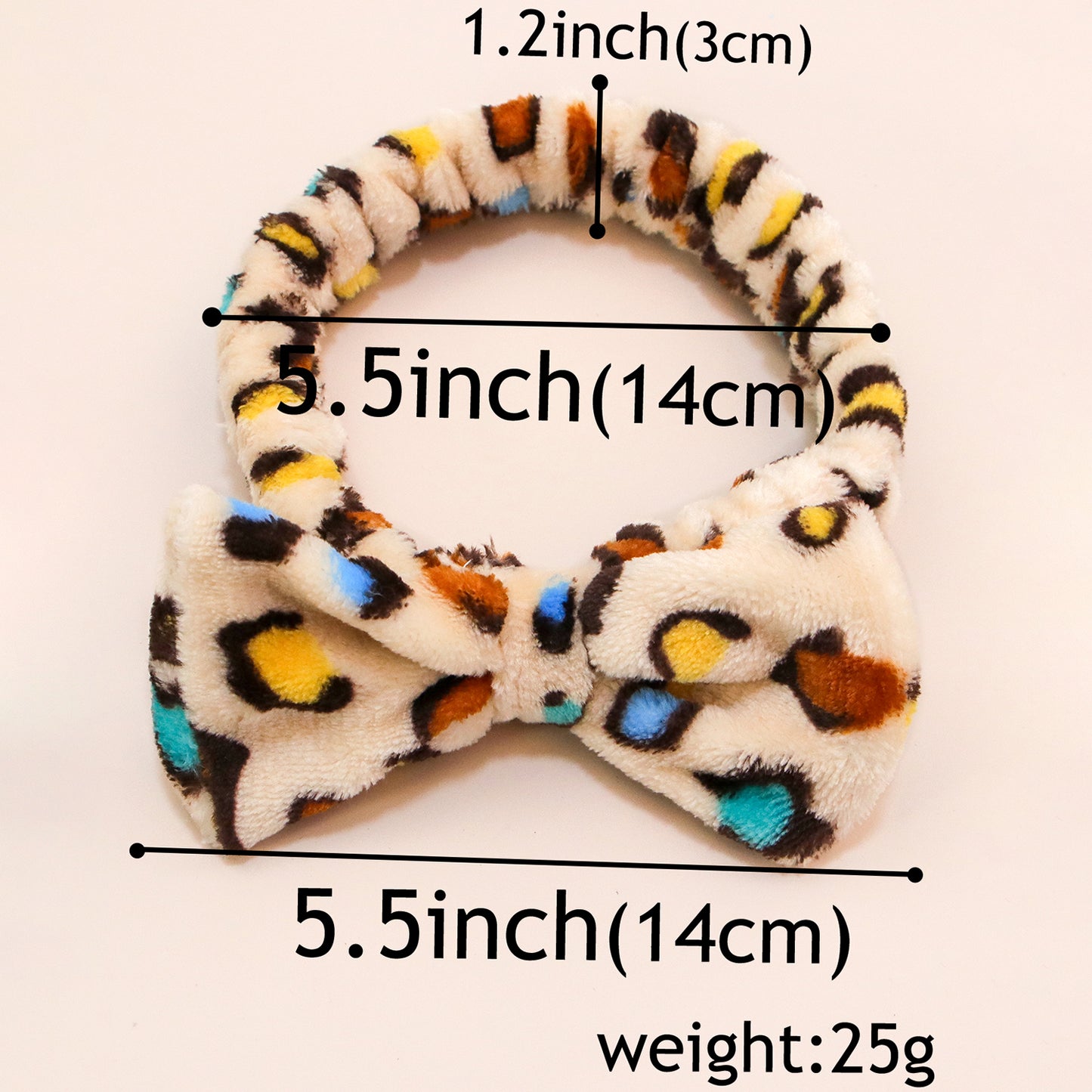Leopard Spa Headband - Soft Coral Fleece, Cute Bow, Face Wash & Makeup Wrap for Women & Girls