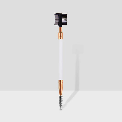 Double-Ended Wood Handle Eyebrow & Eyelash Brush – 2-in-1 Professional Makeup Tool