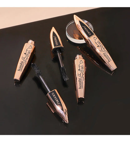 5D Silk Fiber Mascara – Thick & Long Black Lashes | Deer Eye Effect, Large Capacity Eye Makeup