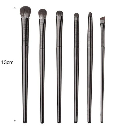 6pcs Black Eye Makeup Brushes Set - Contouring, Eyeshadow, Eyeliner, Blending, Beauty Tool - Beauty & Beyond
