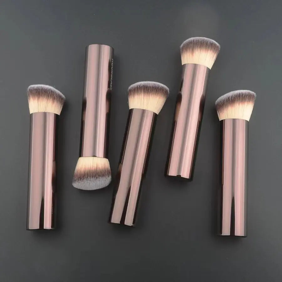 Angled Foundation Brush – Powder Makeup with Metal Handle & Aluminum Tube | High-Quality Cosmetic Tool