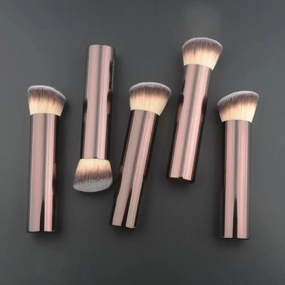 Angled Foundation Brush – Powder Makeup with Metal Handle & Aluminum Tube | High-Quality Cosmetic Tool
