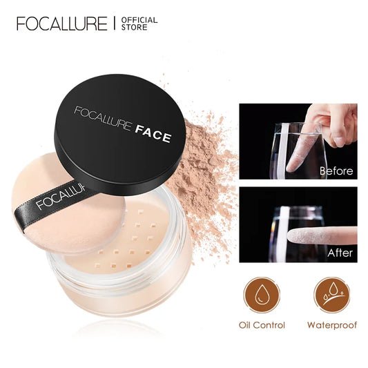 Focallure Invisible Finish Loose Setting Powder – Translucent, Oil Control