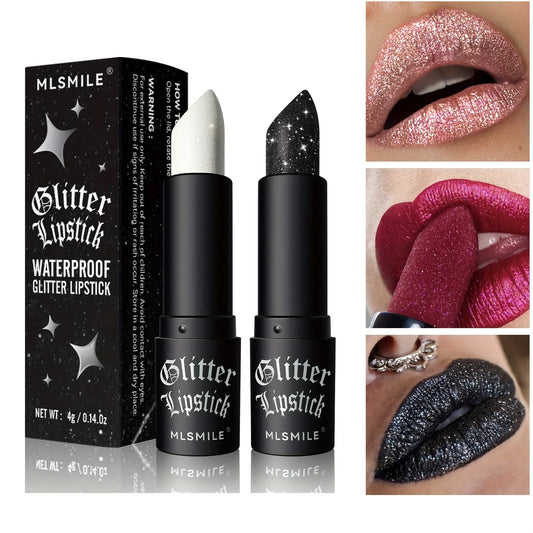 7-Color Glitter Lipstick – Hydrating & Sparkling Shine | Non-Stick, Metallic Finish Lip Makeup