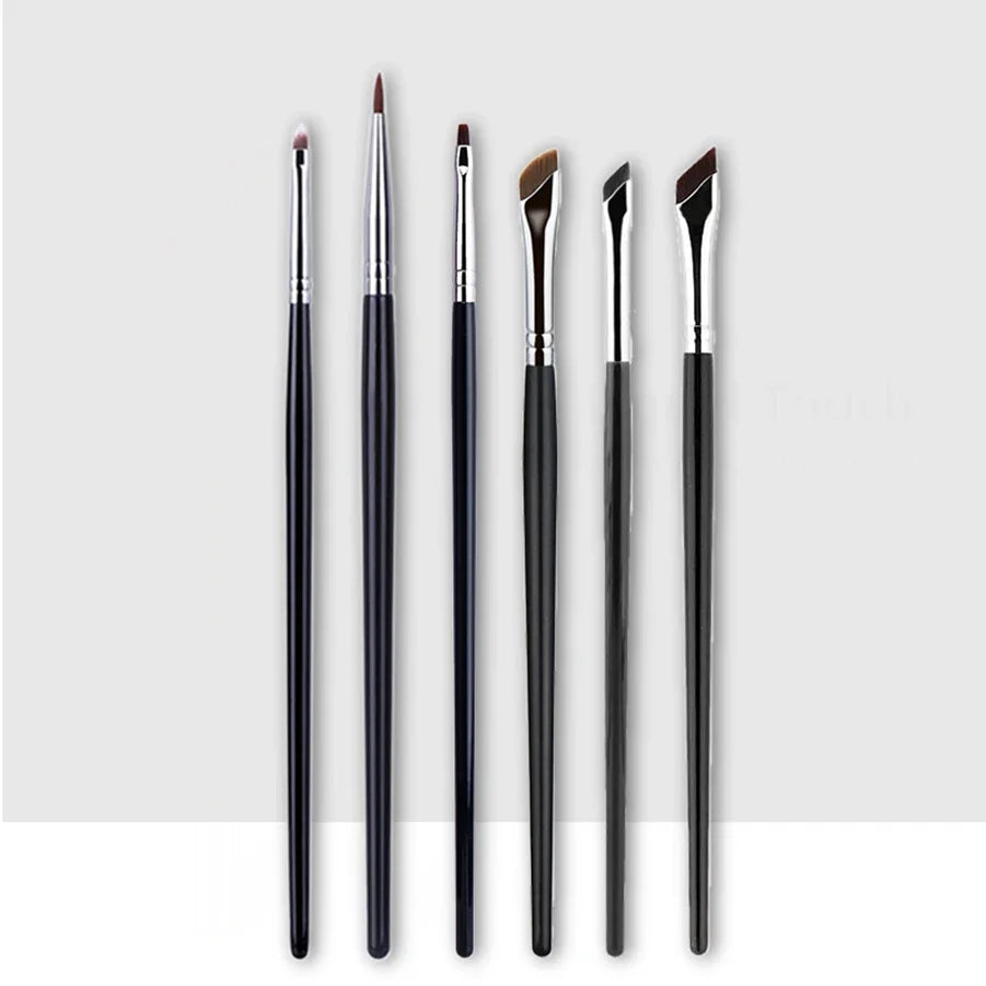 6PCS Eyeliner Brush Set – Thin Gel, Flat Top & Concealer Detail Brushes for Eye Makeup