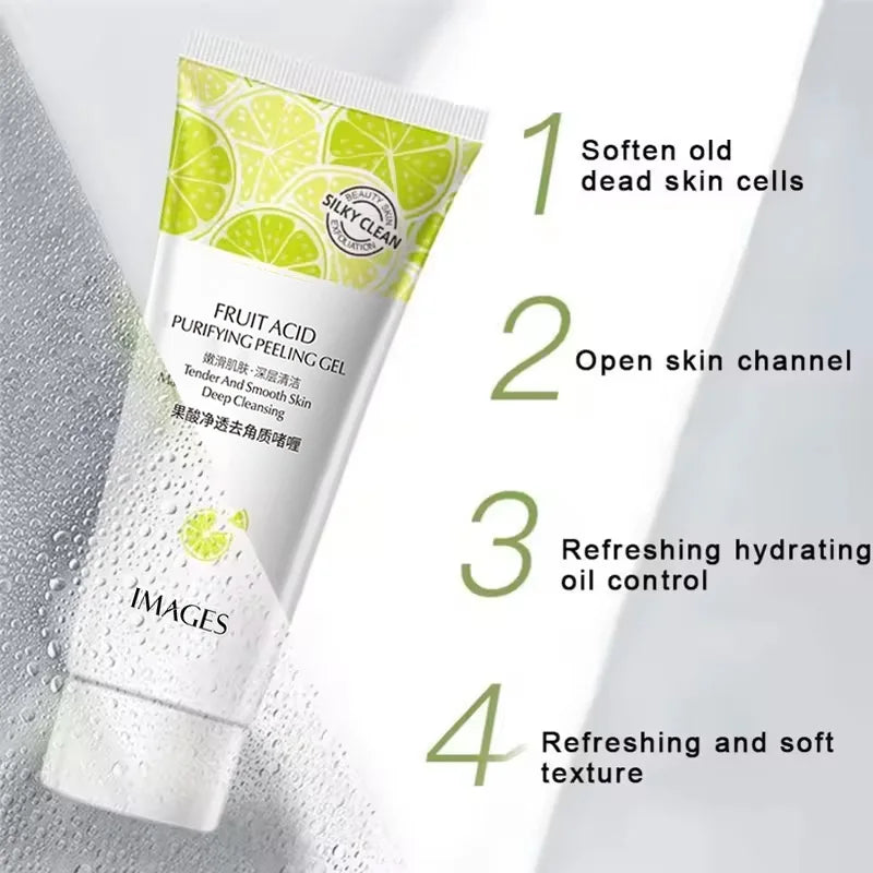 Natural Fruit Acid Peeling Gel – Deep Clean, Moisturizing & Gentle Face Scrub - Beauty & Beyond