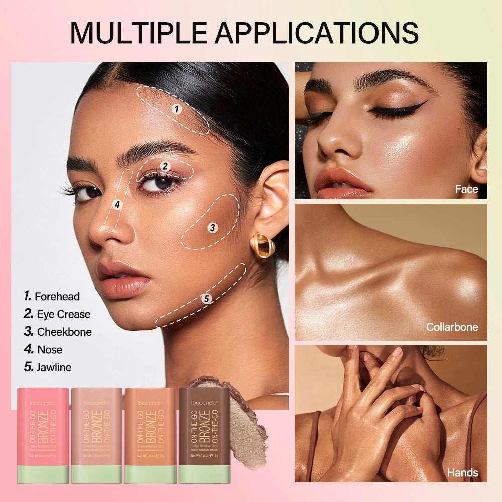 Bronze Blush Stick – Waterproof, Easy Color, 4 Shades, High Pigment, Brightening