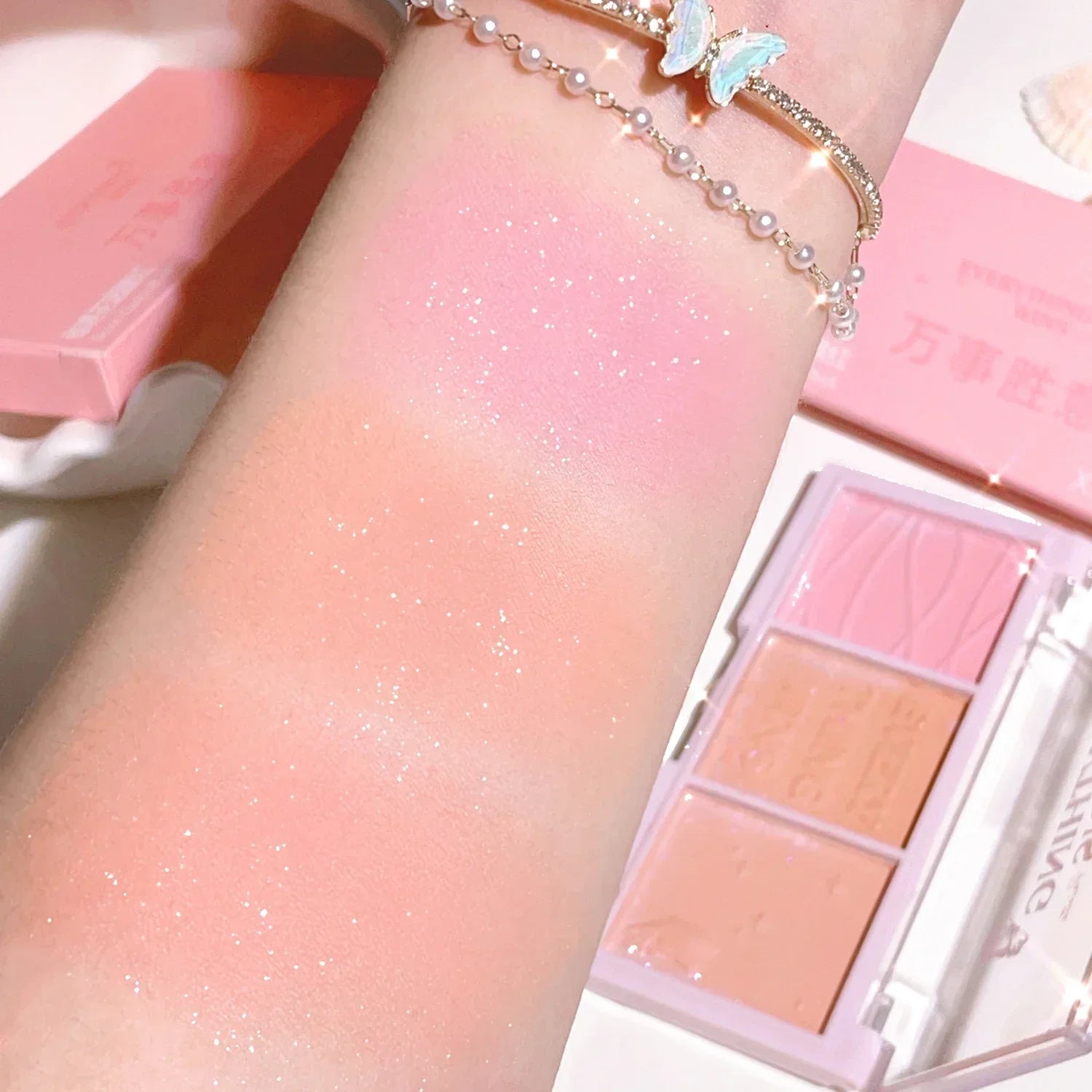3-Color Blush Palette – Nude Makeup, Natural Matte, Milk Tea & Orange Tones, Long-Lasting - Beauty & Beyond