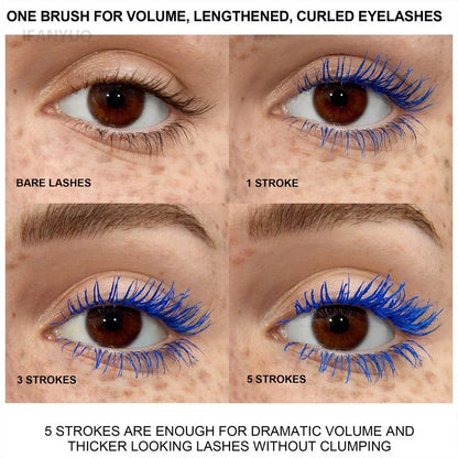 5D Colorful Silk Mascara - Blue, Red, Black, Waterproof, Non-Caking, Thickening, Lengthening - Beauty & Beyond