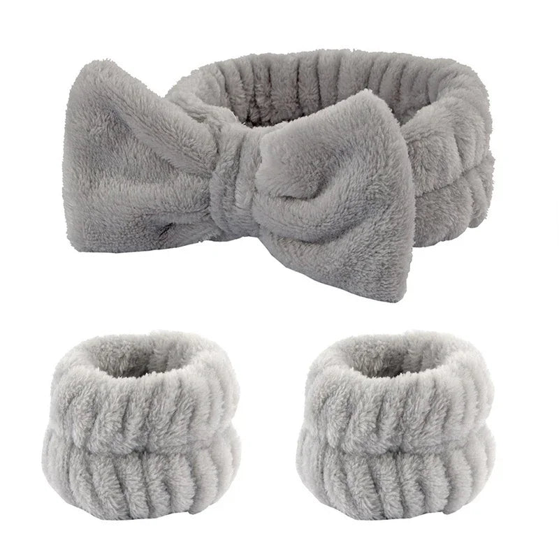 1/2/3PCS Face Wash Wristbands & Headband - Hair Care & Makeup Headband for Women