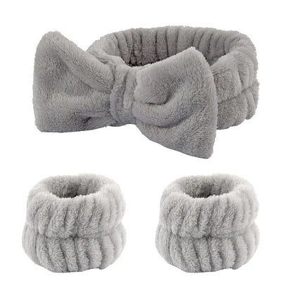 1/2/3PCS Face Wash Wristbands & Headband - Hair Care & Makeup Headband for Women