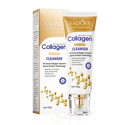 SADOER Collagen Facial Cleanser - Firming, Moisturizing Foam Face Wash & Skincare - Beauty & Beyond