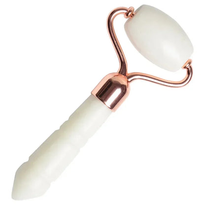 Double-Headed White Jade Roller - Natural Stone Facial, Eye & Neck Massage Tool