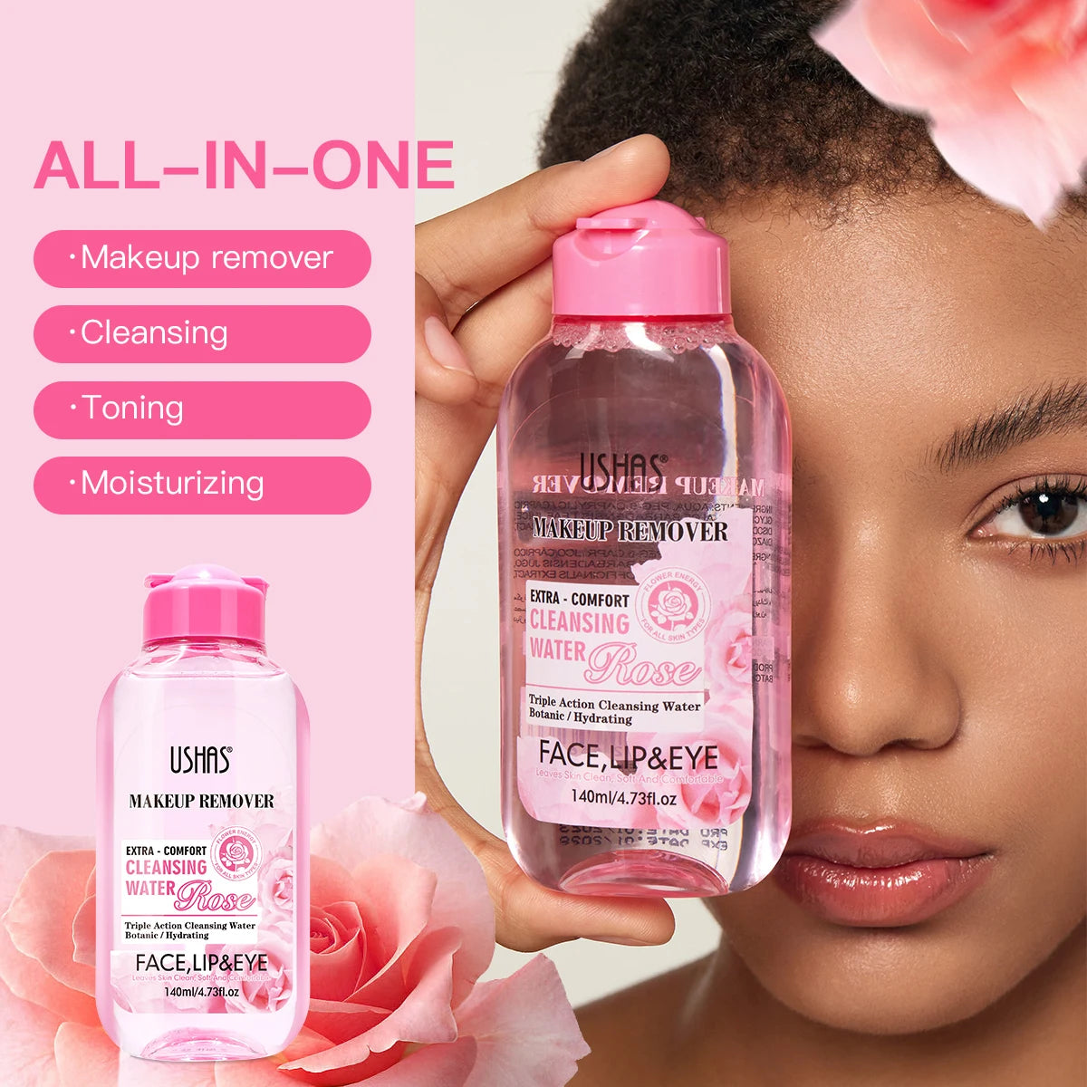 USHAS Makeup Remover Water – Gentle & Moisturizing Facial Cleanser for Sensitive Skin - Beauty & Beyond