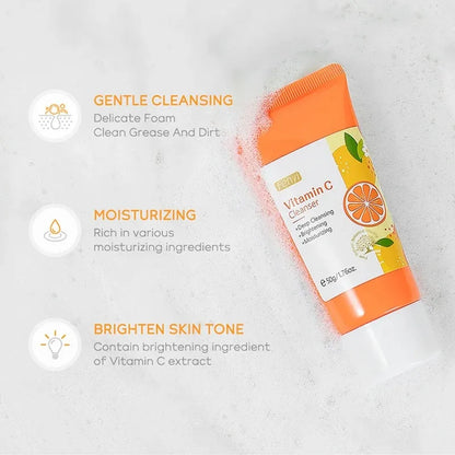 Vitamin C Facial Cleanser – Moisturizing & Anti-Acne | Blackhead Removing Skincare Face Wash Foam