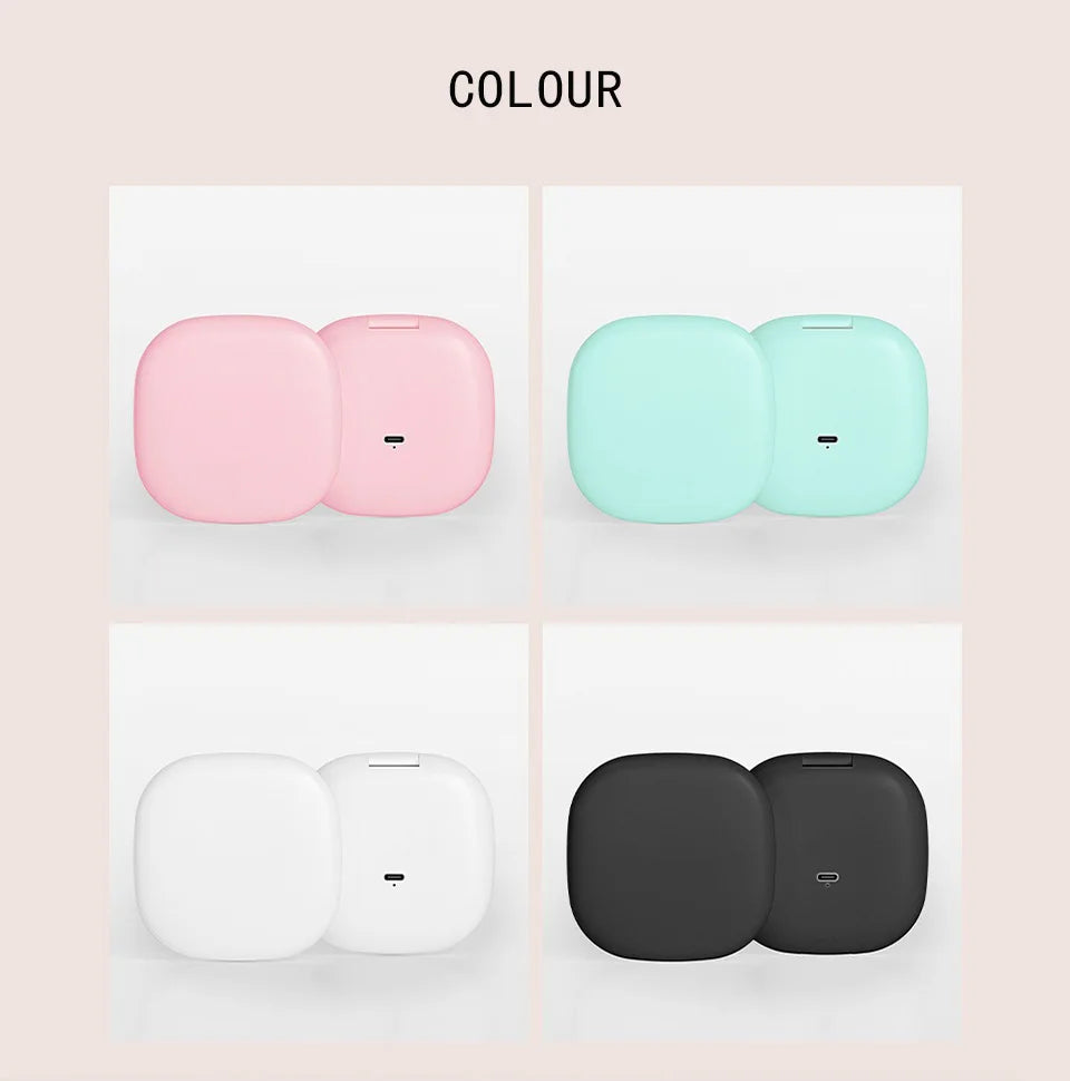 Mini Foldable LED Makeup Mirror - 5x/10x Magnification, Rechargeable, Compact - Beauty & Beyond