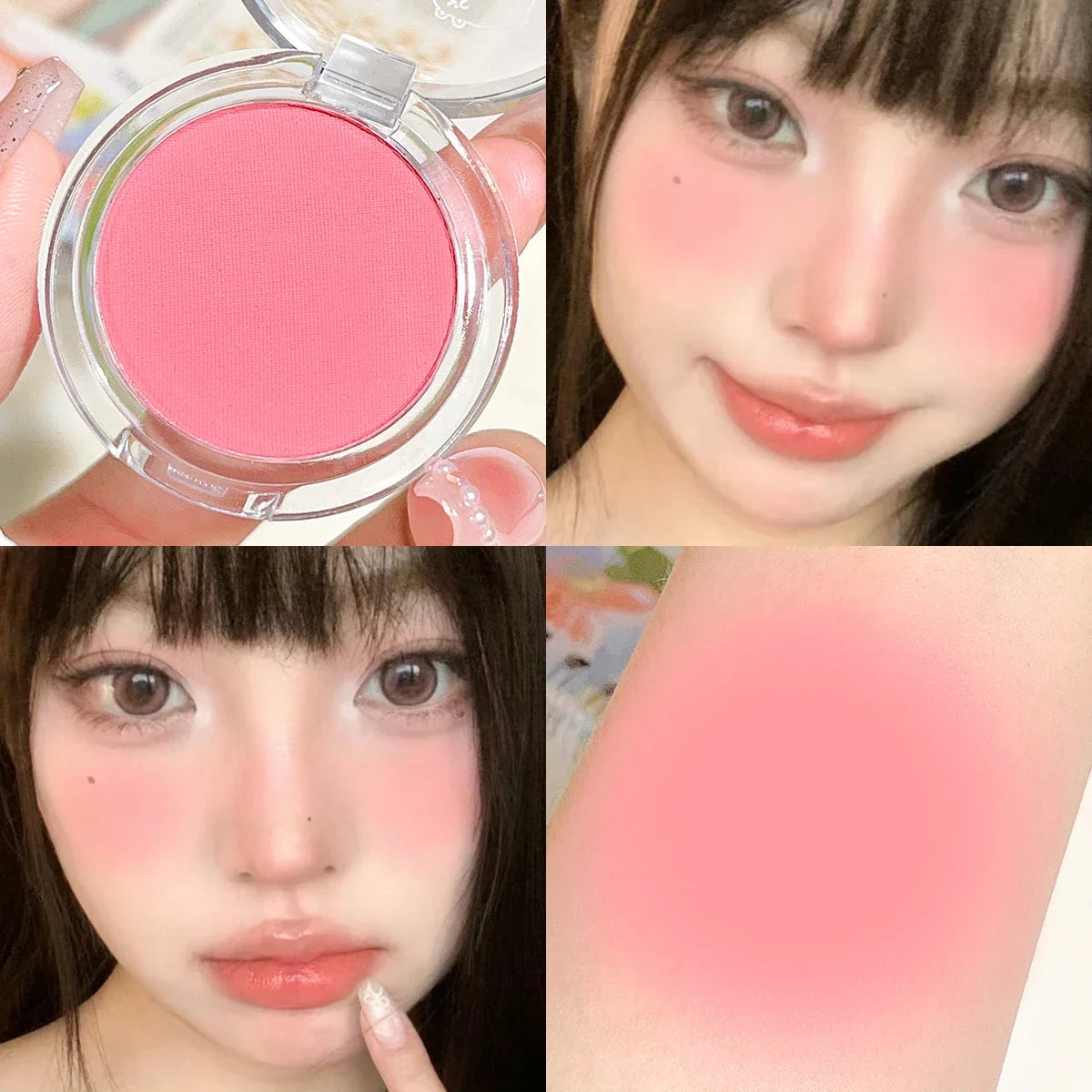 Monochrome Matte Blush – Whitening Effect, Natural Nude Shades, Soft Smudge Finish, Vitality Glow - Beauty & Beyond