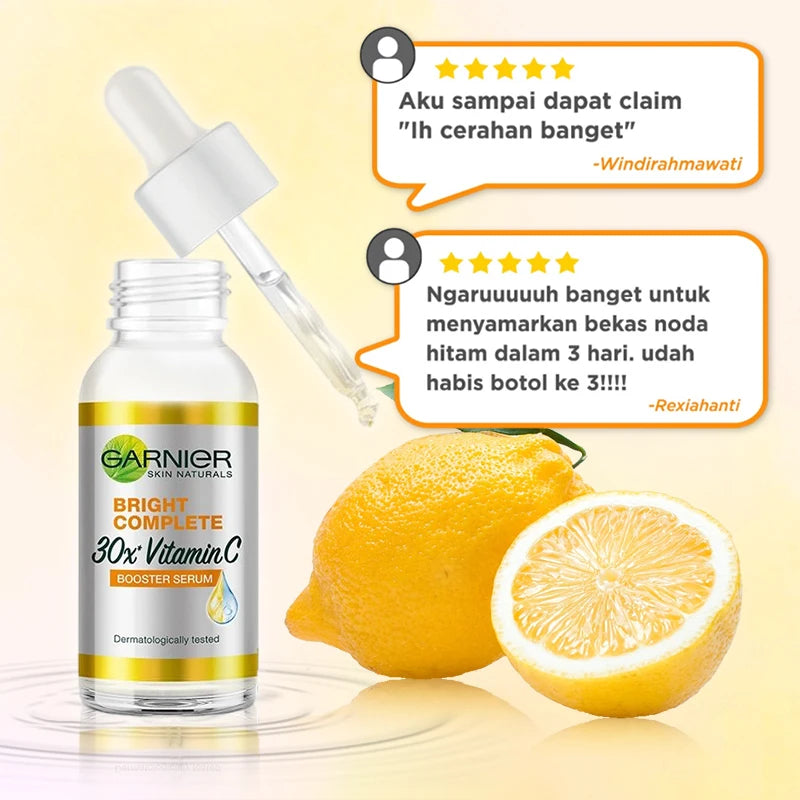 Garnier Bright Complete Vitamin C Serum – Niacinamide, Acne Marks & Skin Tone Essence, 30ml - Beauty & Beyond