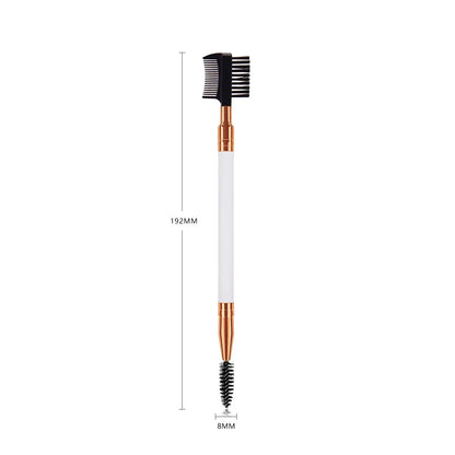 Double-Ended Wood Handle Eyebrow & Eyelash Brush – 2-in-1 Professional Makeup Tool