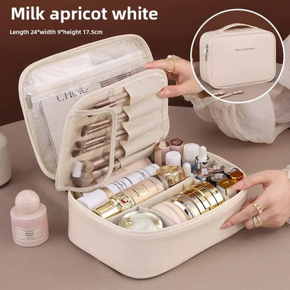 New Women's Cosmetic Bag - Portable, Large Capacity, Luxury Makeup & Toiletry Organizer