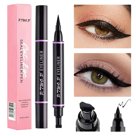 Double Trouble Eyeliner – Stamp & Line! Quick-Dry, Waterproof Magic for Fierce, Flawless Wings All Day Long - Beauty & Beyond