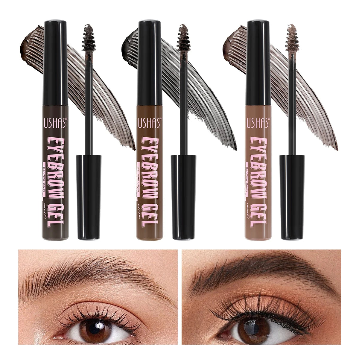 3-Color Eyebrow Gel – Long-lasting, Waterproof, Smudge-proof Eyebrow Tint Mascara - Beauty & Beyond