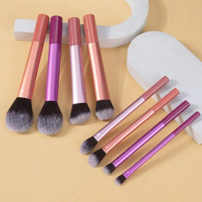 Kit de 7/8 brochas de maquillaje de pelo sintético suave para base, rubor, sombra de ojos y más.